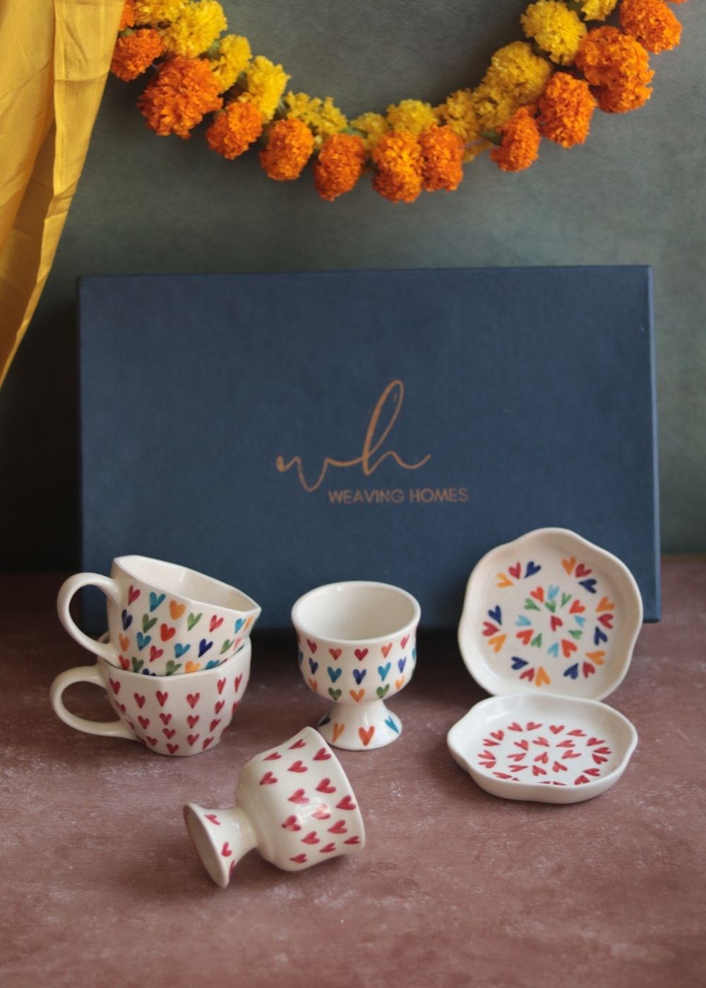 Set of 6 Savor & Sip Combo (for the price of 5) Diwali Gift Box made by ceramic