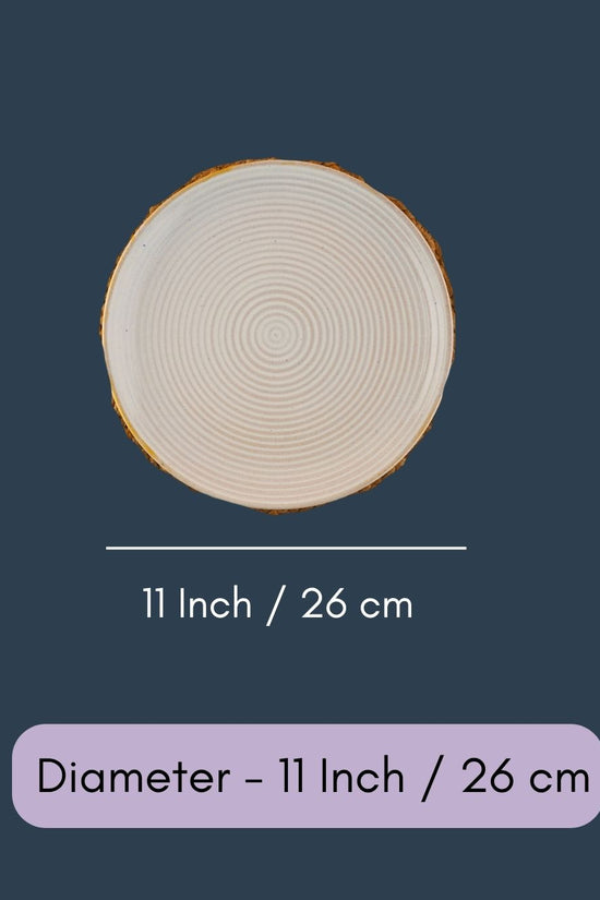 Pearl White Swirl Dinner Plate