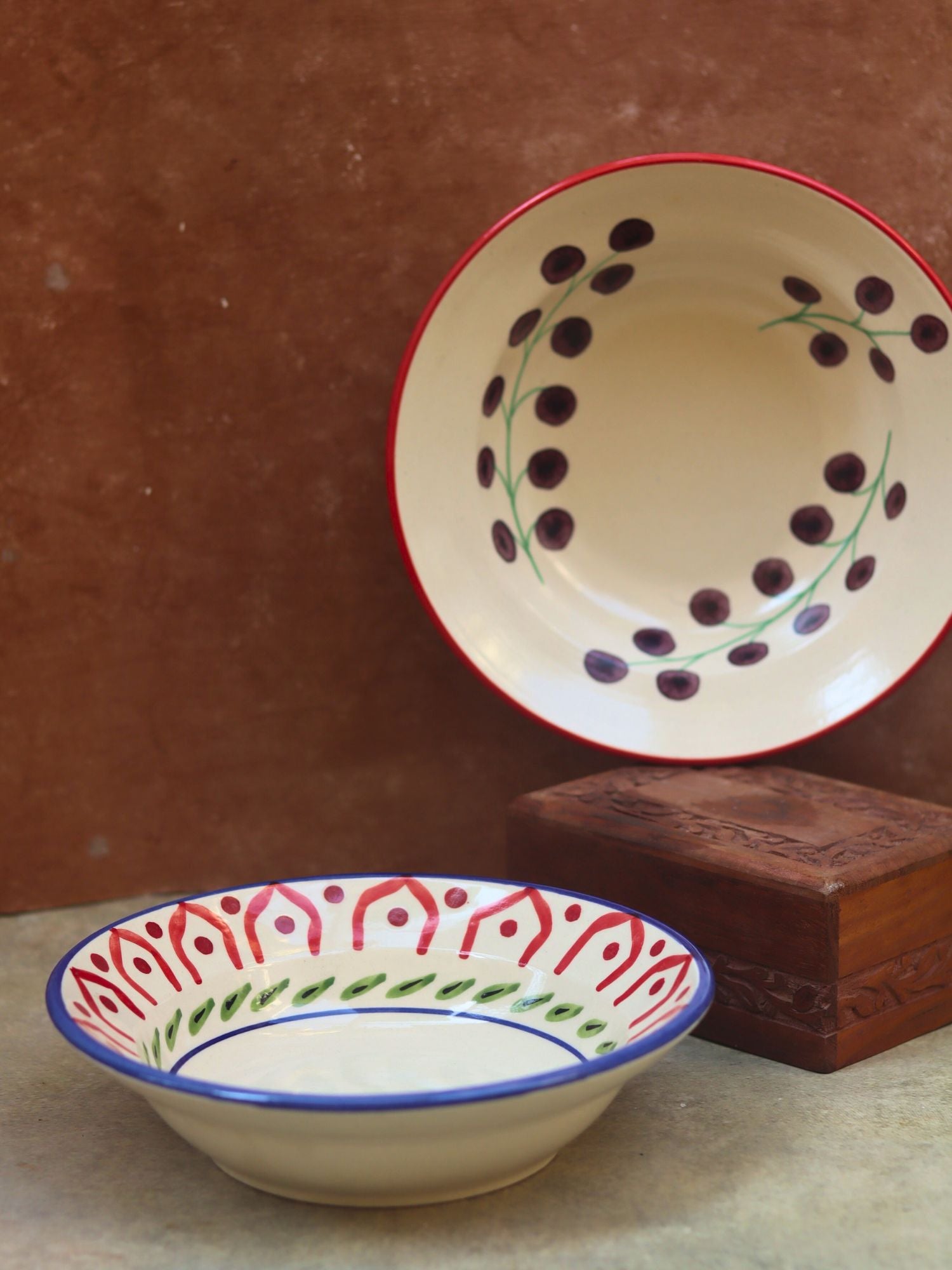 Cherry Tomato & Indie Pasta Plate - Set of 2