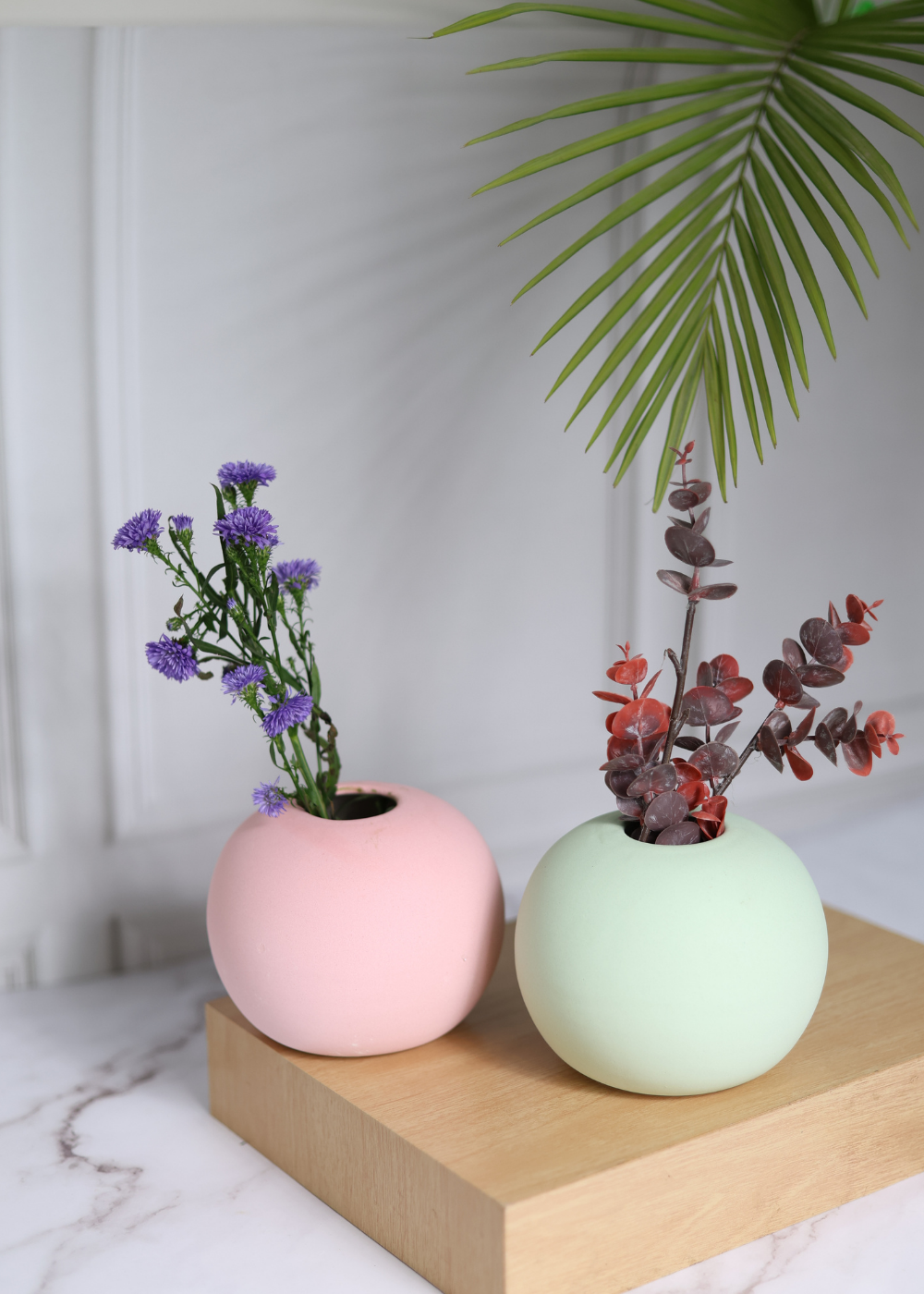 Round Planters - Baby Pink & Light Green