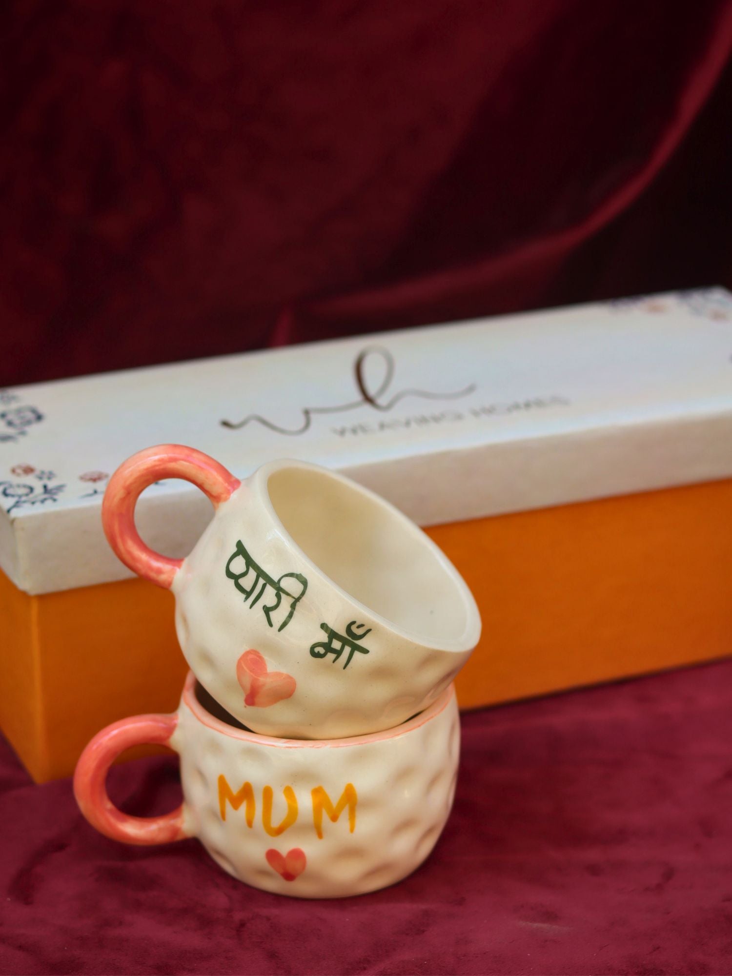Handmade MUM & Pyaari Maa mug in a Gift Box