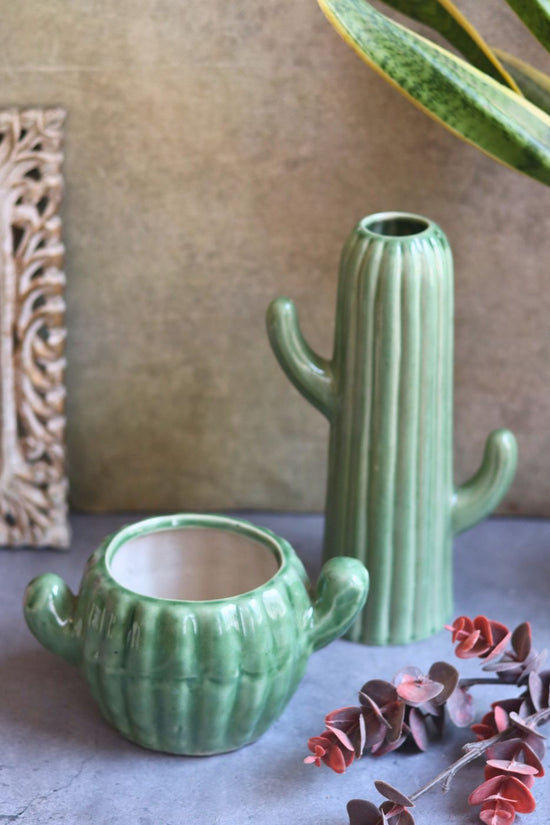 cactus planter & vase made by cerami 