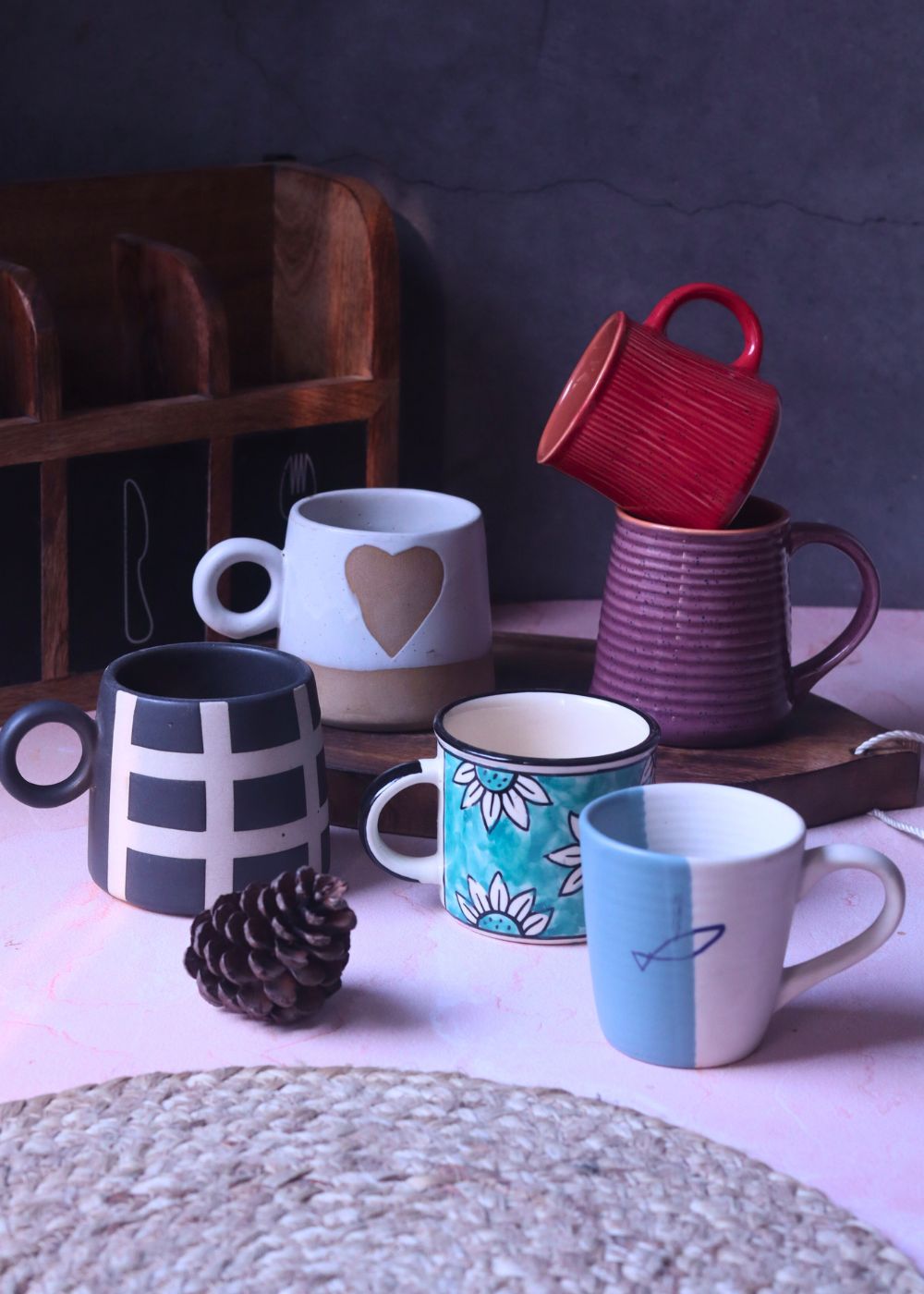 Handmade Set of 6 Serene Sip Mugs (for the price of 5)