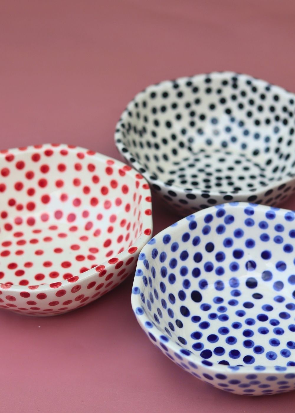 Set of 3 - Delight Polka bowls combo with premium quality material