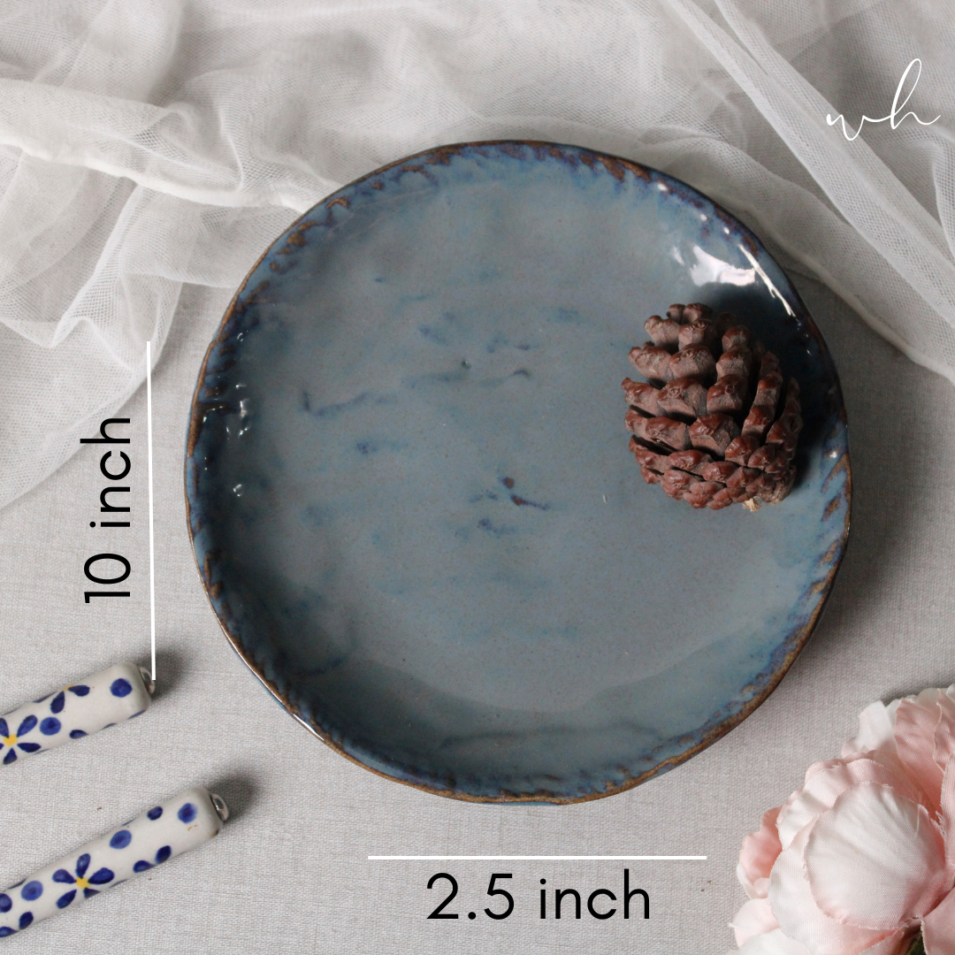 Grey stoneware plate height & breadth