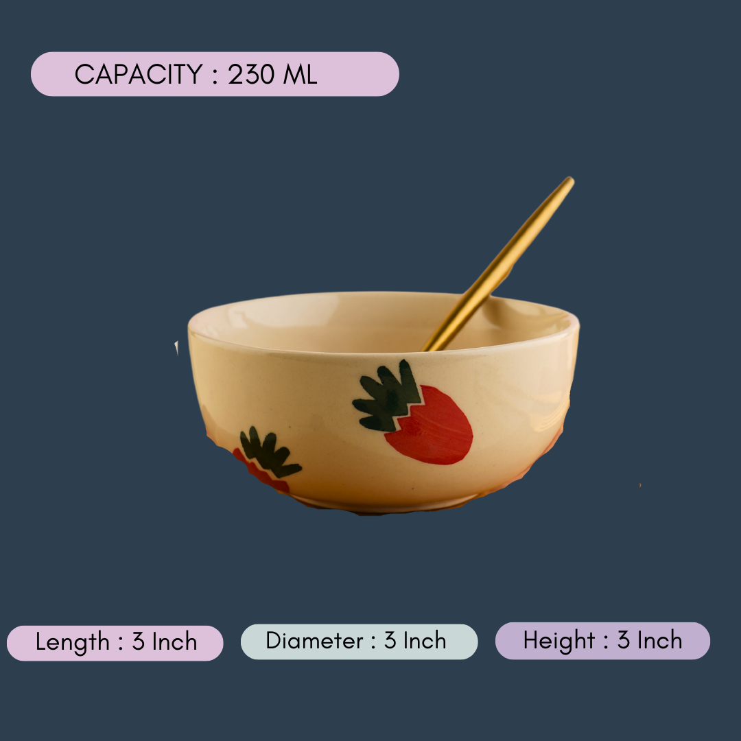 handmade berry bliss bowl with measurement