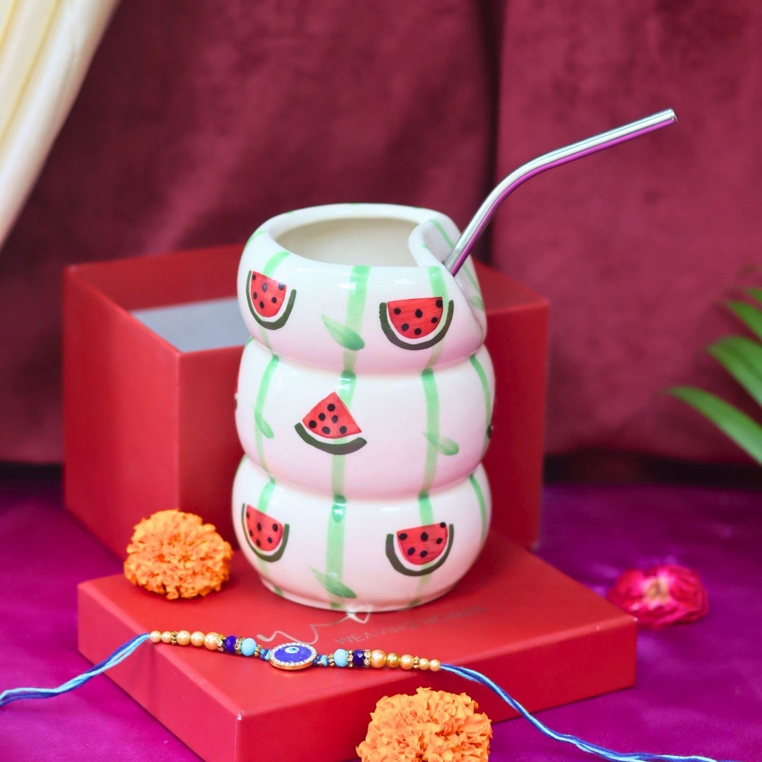 Melon Sipper with Rakhi Gift box with premium quality material