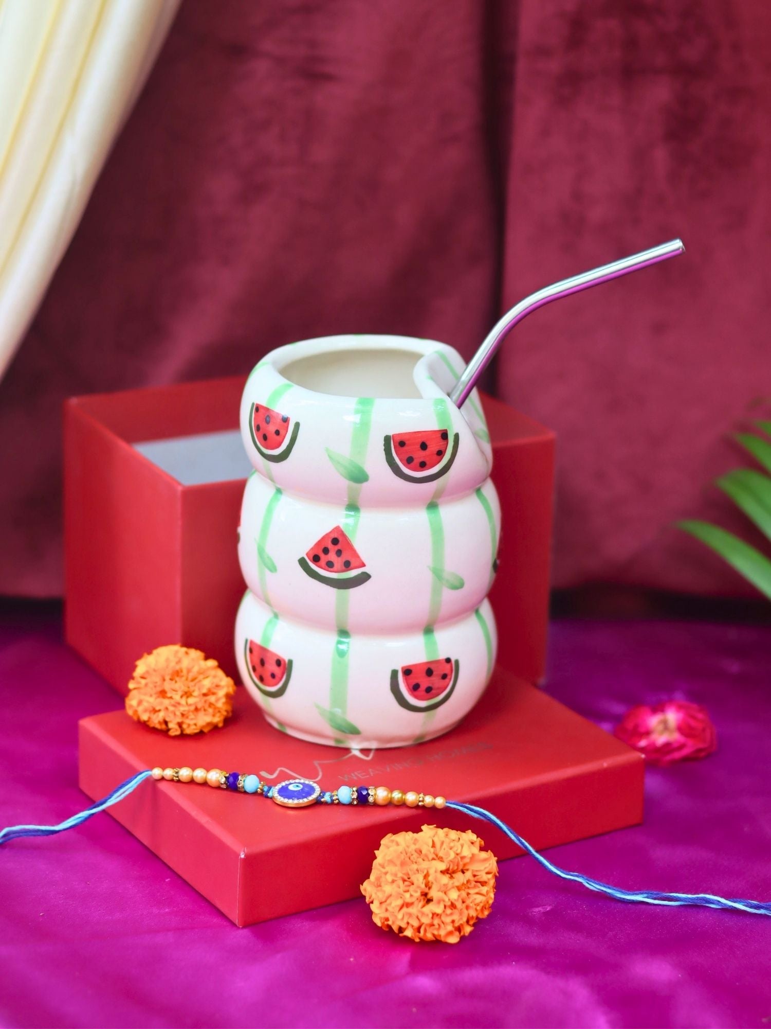 Melon Sipper with Rakhi Gift box with premium quality material