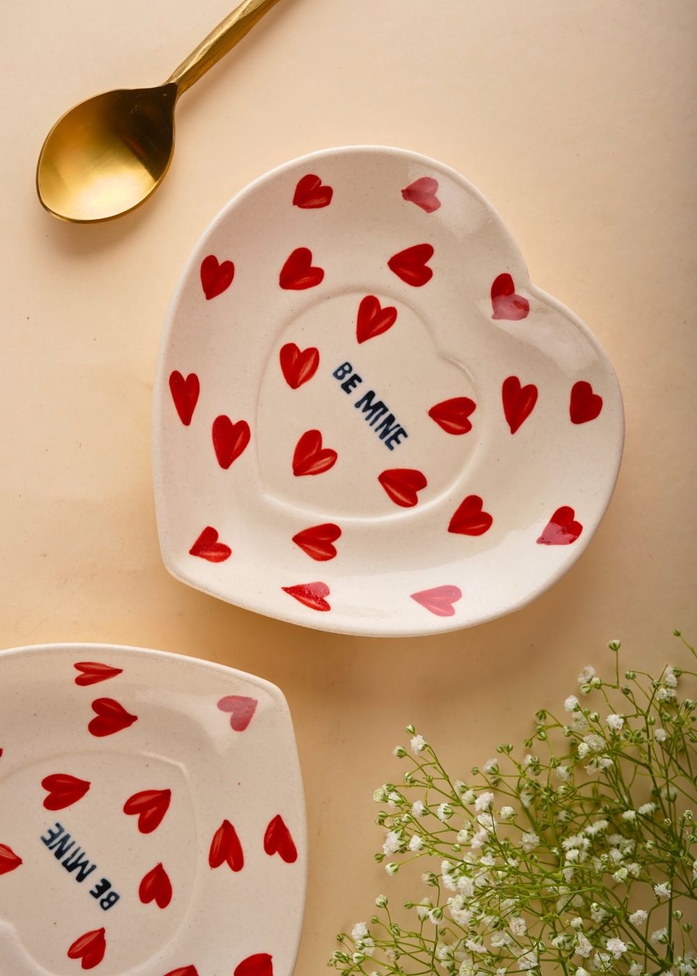 be mine heart platter with some red little hearts