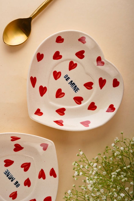 be mine heart platter with some red little hearts