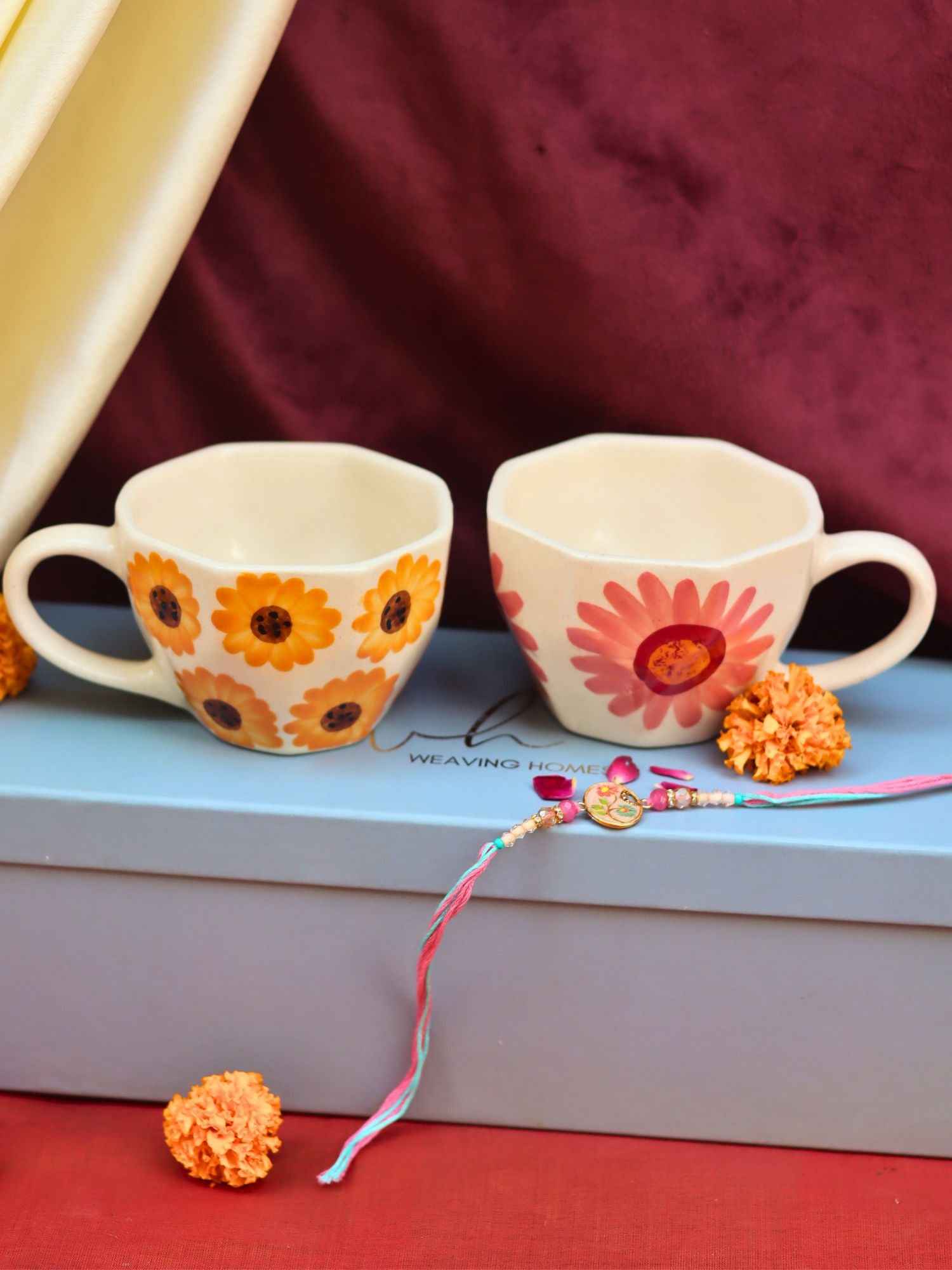 Surajmukhi & Flower Mug rakhi Gift Box
