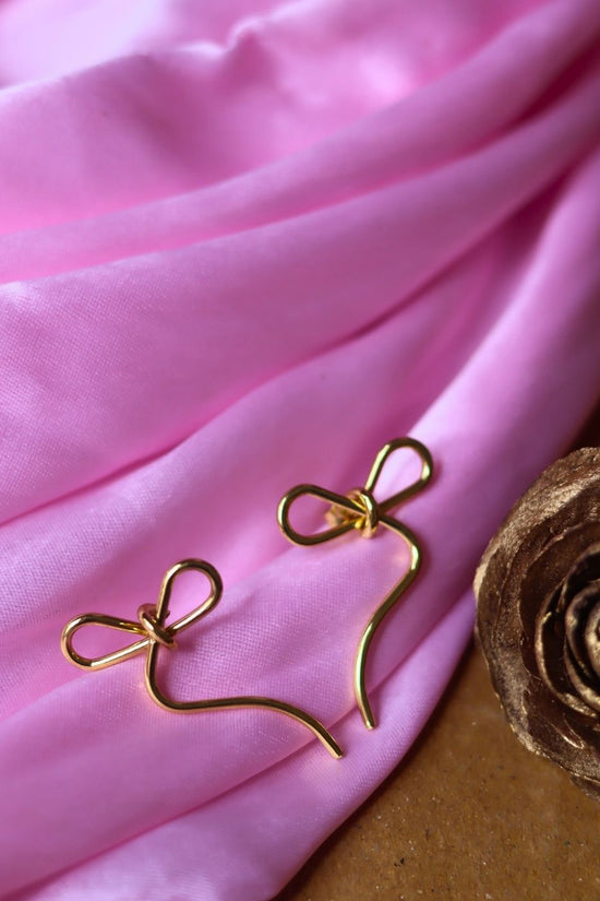 Anti tarnish Ribbon Earrings