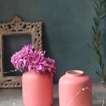 Two flower vases peach color