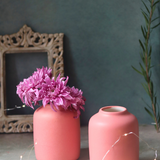 Two flower vases peach color