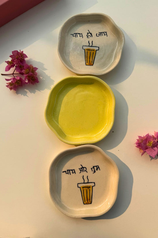 Set of 3 - Sweet Fantasy dessert plate combo made by ceramic