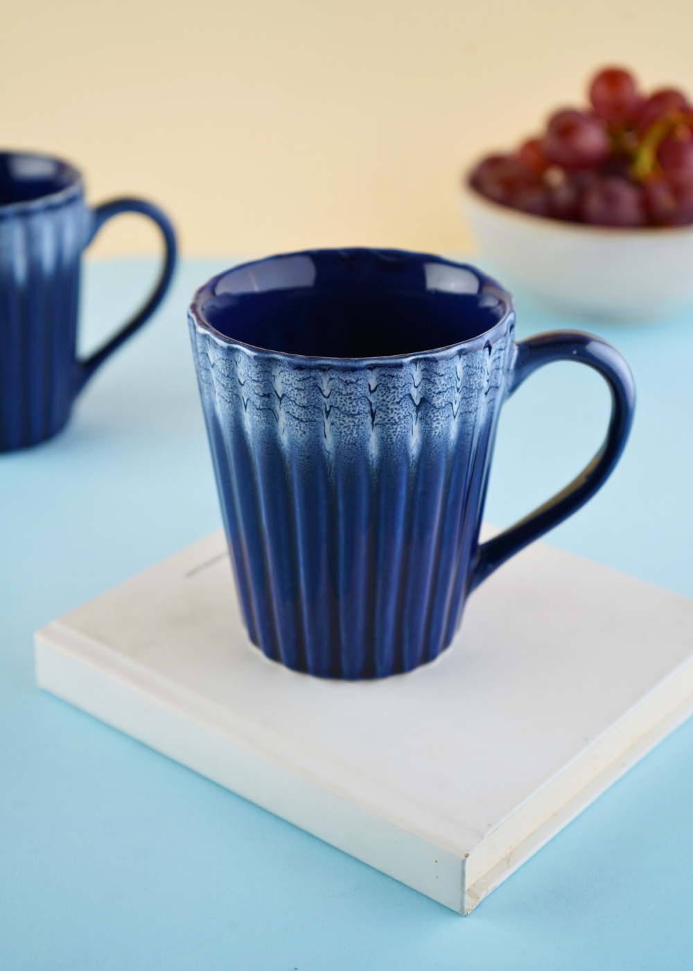 Handmade basic Blue coffee mug with shade of blue color