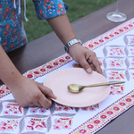 Cotton block printed table runner