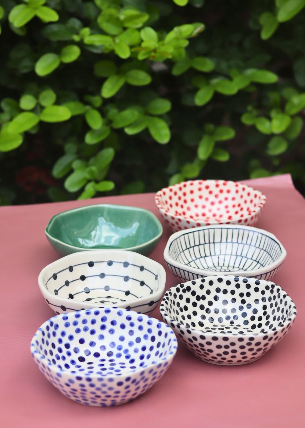 Handmade Set of 6 Modern Glow bowls combo (for the price of 5)