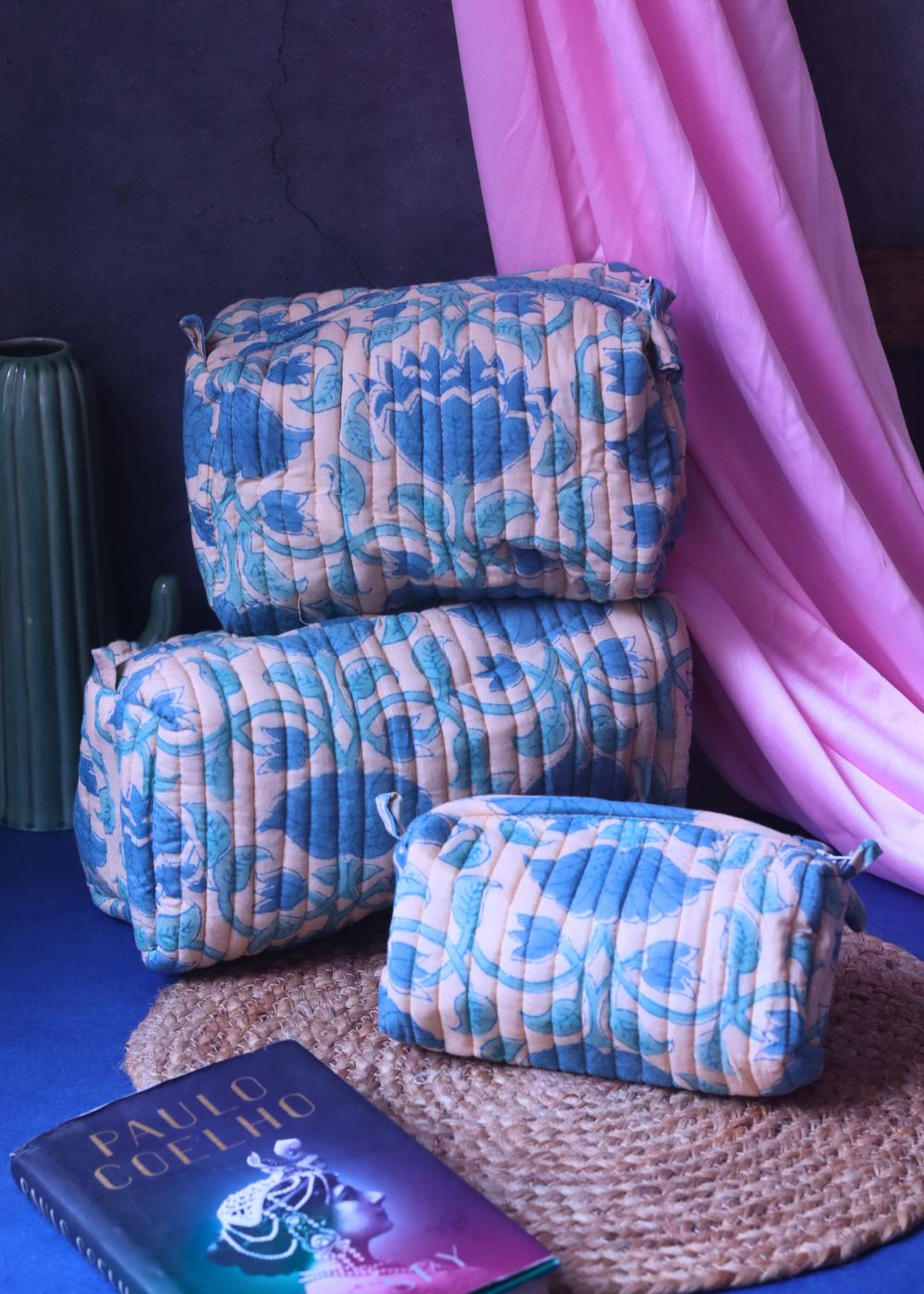 Handmade Aqua Magic Toiletry Bag - Set of 3