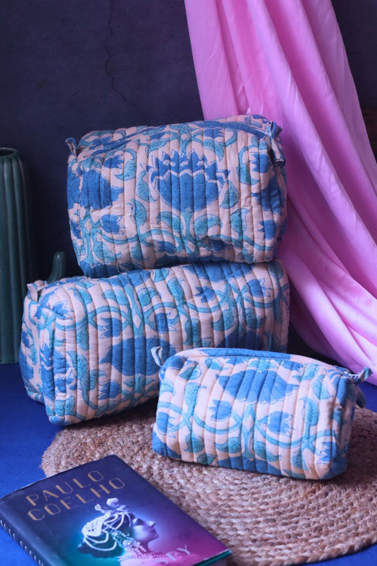 Handmade Aqua Magic Toiletry Bag - Set of 3
