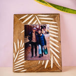 handmade carved leaf photo frame