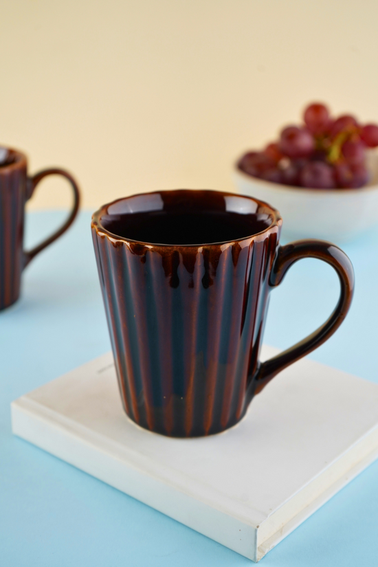 basic brown coffee mug handmade in india 