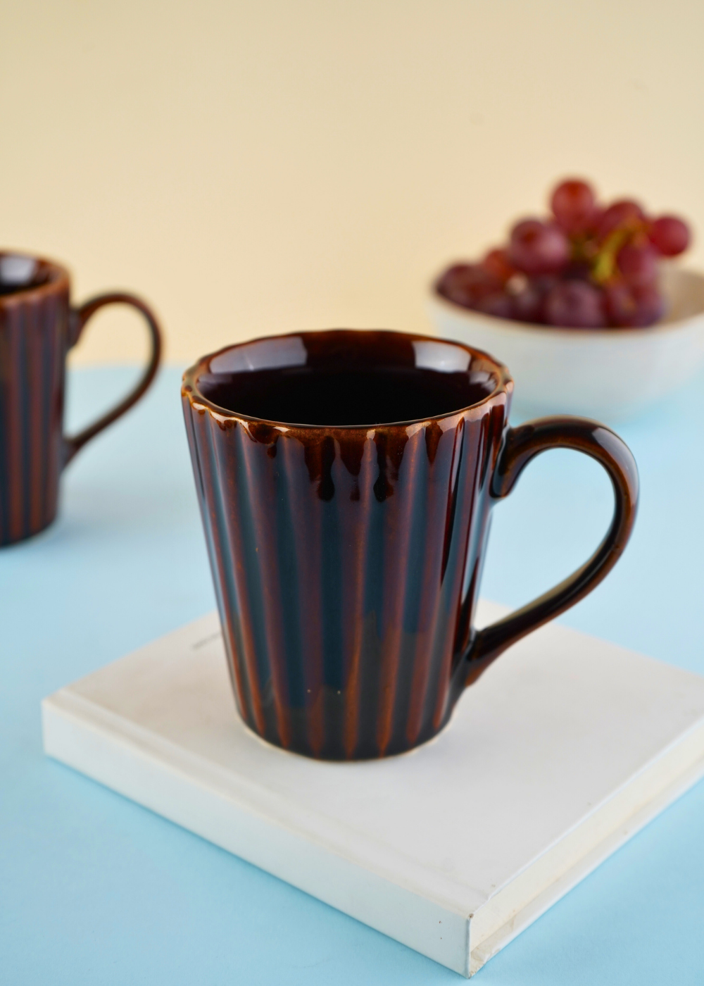 basic brown coffee mug handmade in india 