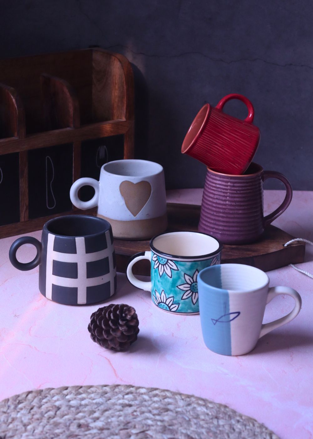 Set of 6 Serene Sip Mugs (for the price of 5) handmade in india