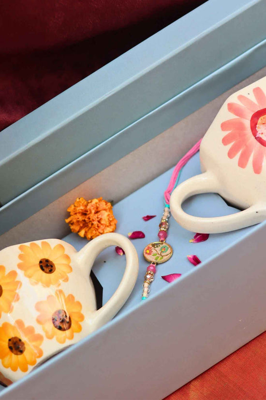 Surajmukhi & Flower Mug rakhi Gift Box