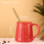 Red coffee mug height & breadth