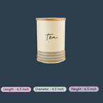 handmade ivory tea jar with measurement