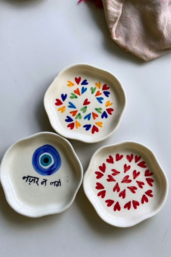 LoveisLove, Heart & Nazar Handmade Dessert Plate made by ceramic
