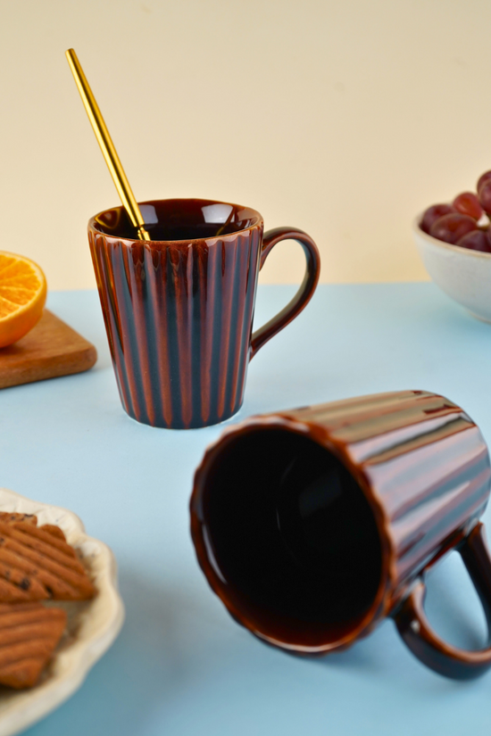 brown coffee mug with ceramic material