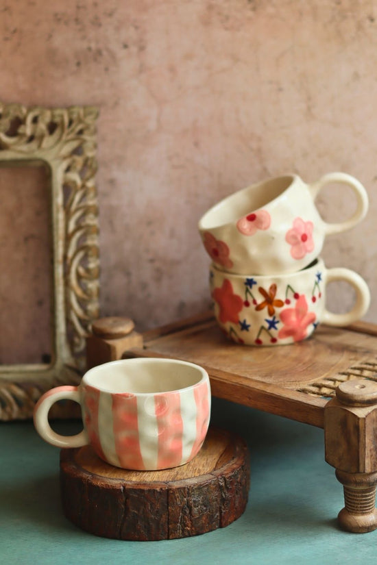 Handmade Set of 3 - Spring Heartbeat Mugs