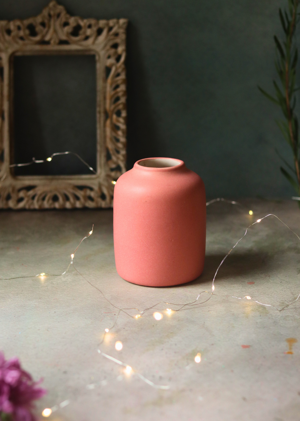 Unique design ceramic peach flower vase