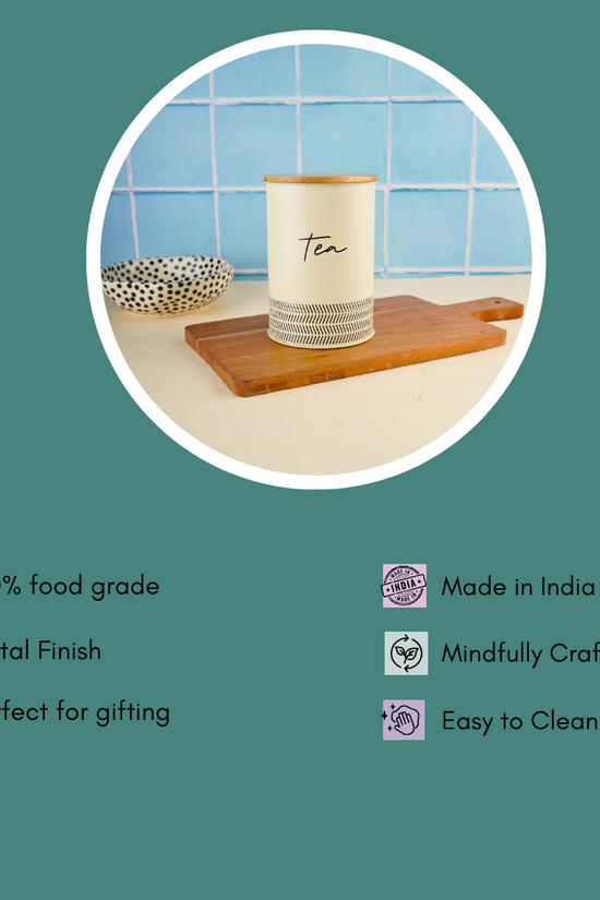 ivory tea jar with some details