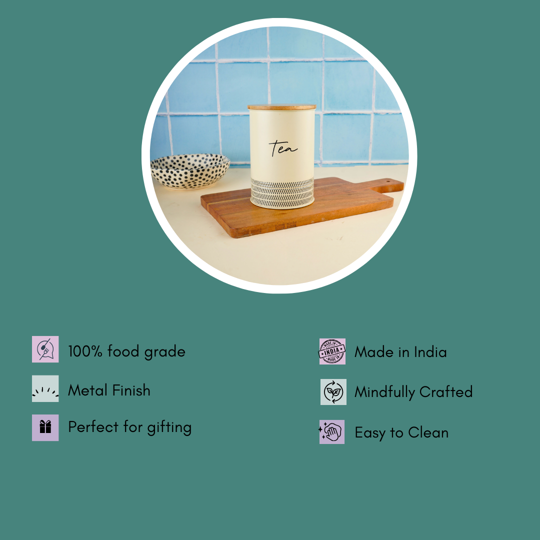 ivory tea jar with some details