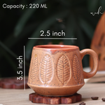 Brown coffee mug height and breadth