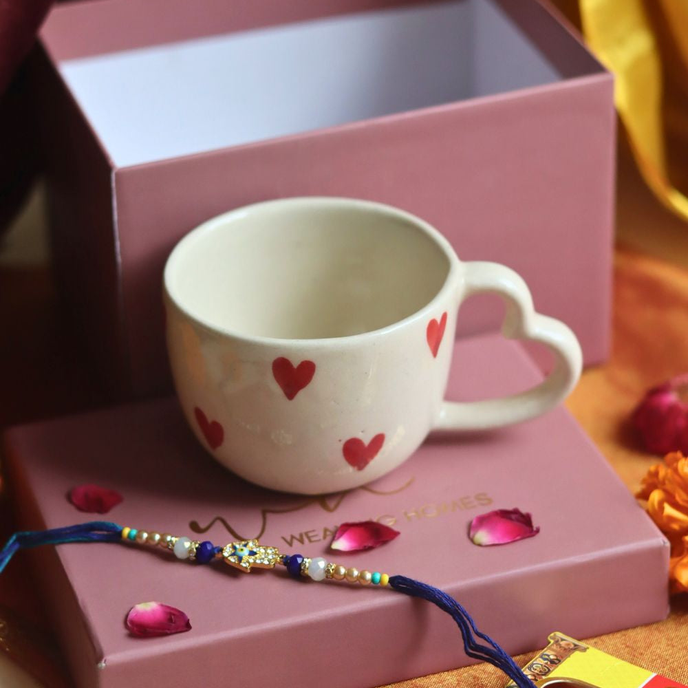 handmade Valentino Mug rakhi Gift Box