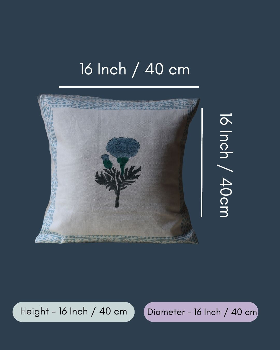 Blushing Blue Cushion Cover