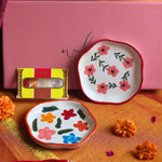 Brightday & Poppy Handmade Dessert plate Rakhi Gift box made by ceramic