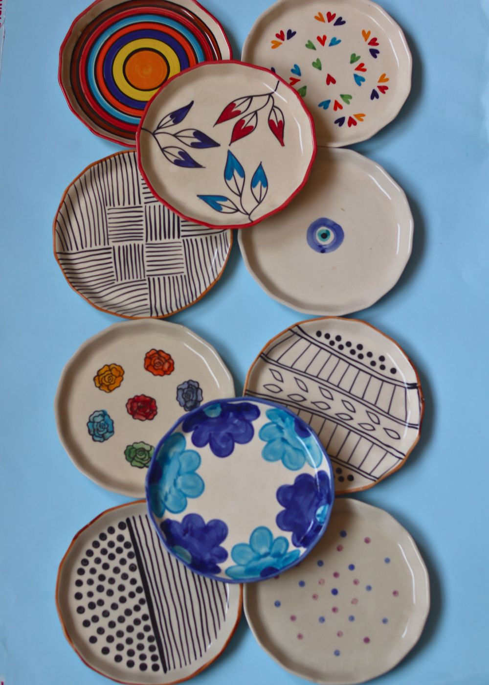 handmade artful plate sets 