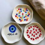 LoveisLove, Heart & Nazar Handmade Dessert Plate handmade in india