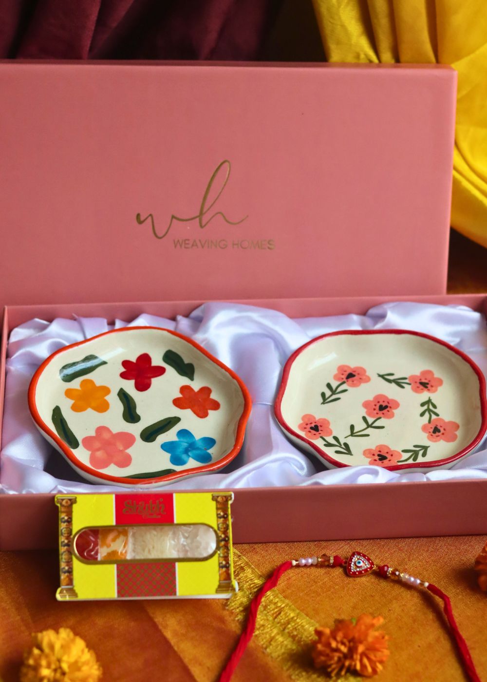 Brightday & Poppy Handmade Dessert plate Rakhi Gift box with premium quality material