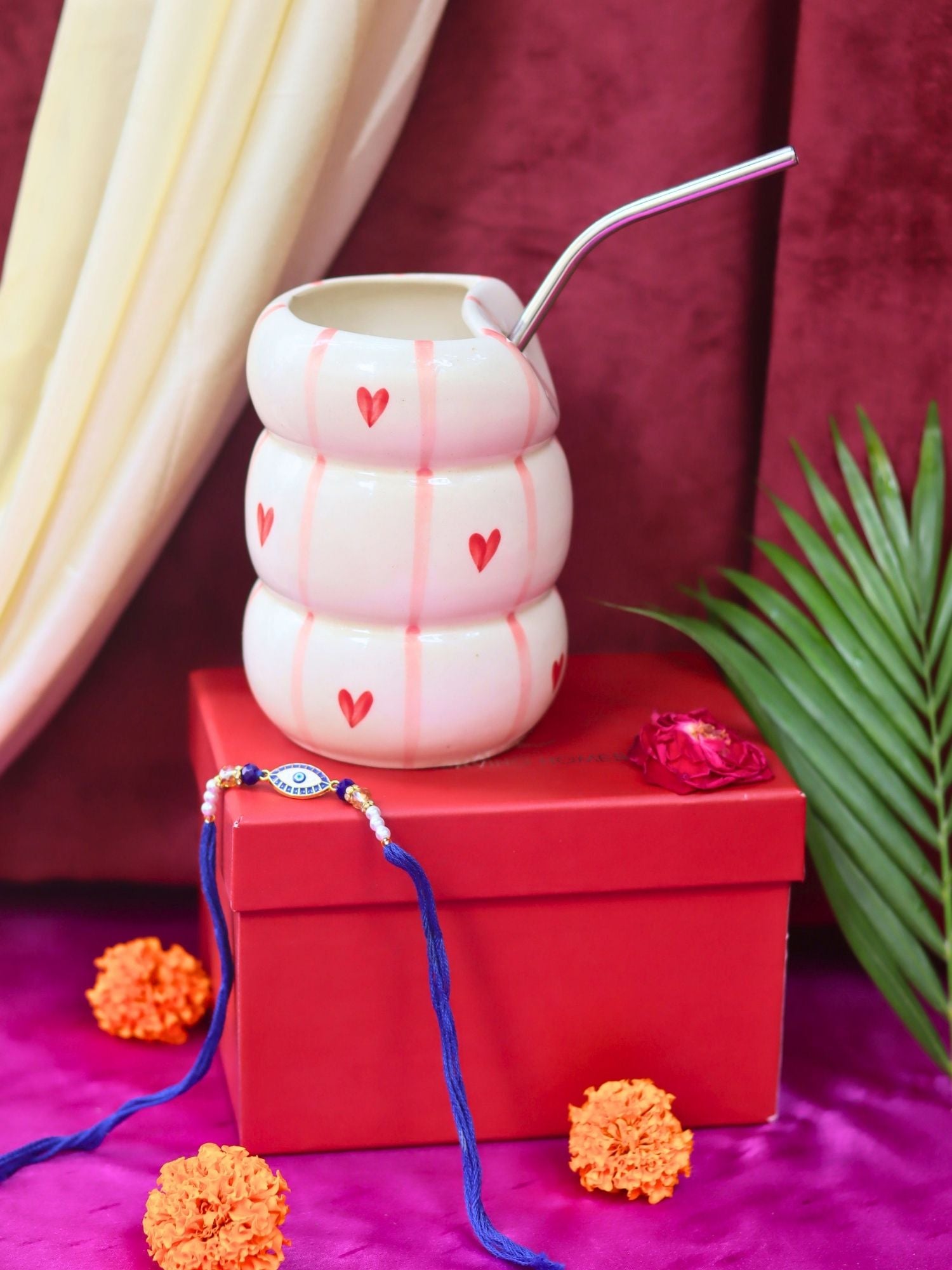 Heart Sipper with Rakhi Gift box with premium quality material