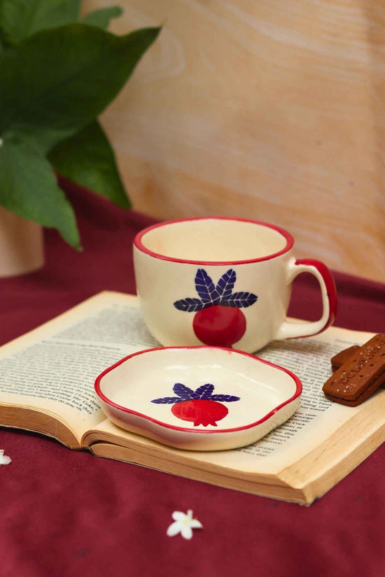 Set of 2 - Anar Mug & Handmade dessert Plate combo