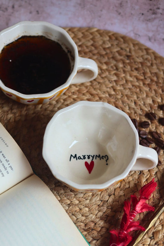 Marry me mug made by ceramic