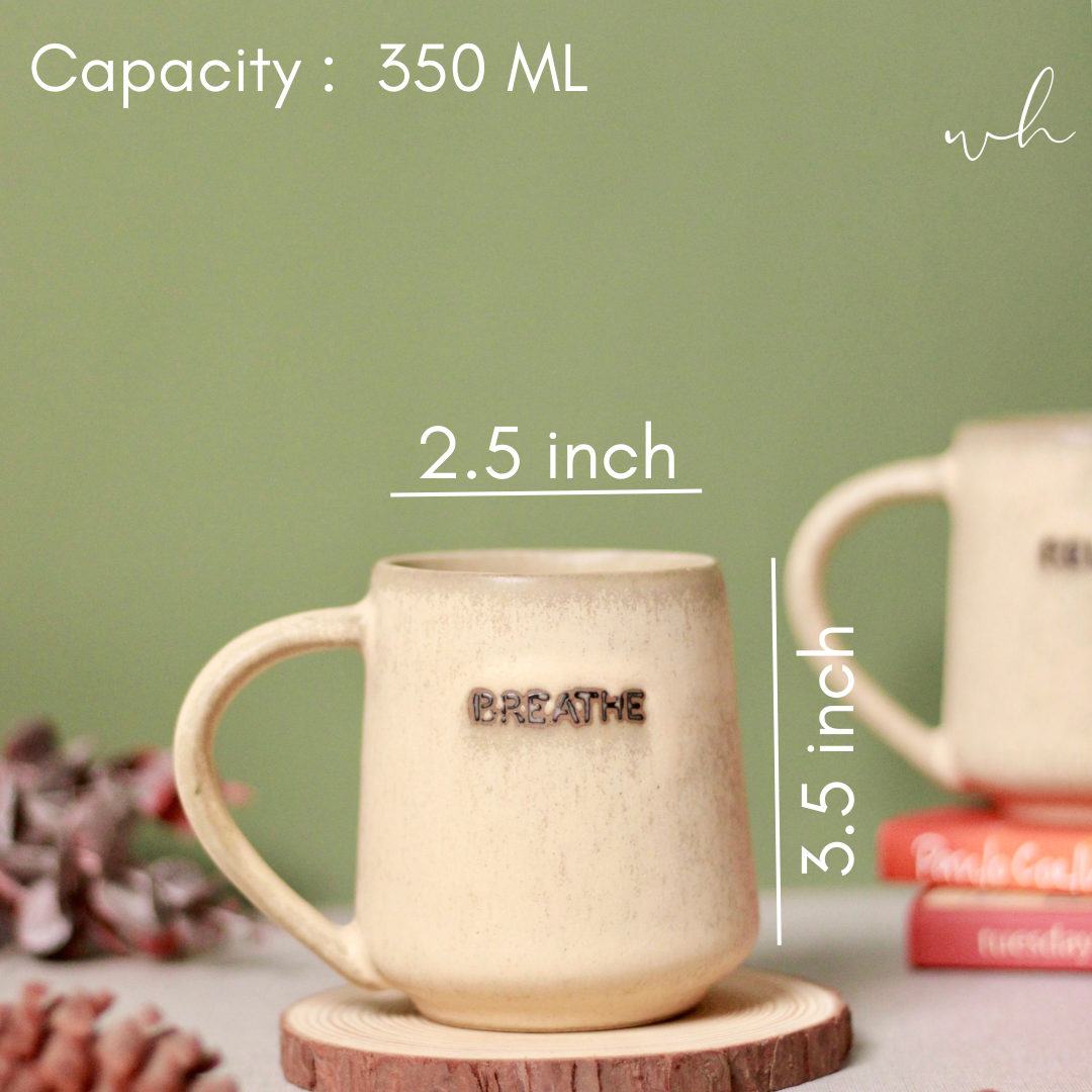 Breathe coffee mug height & breadth
