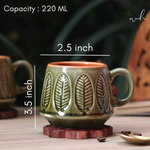 Green serene coffee mug height & breadth