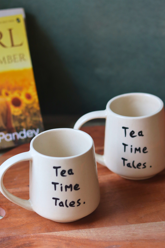 Ceramic coffee mugs quoted tea time tales